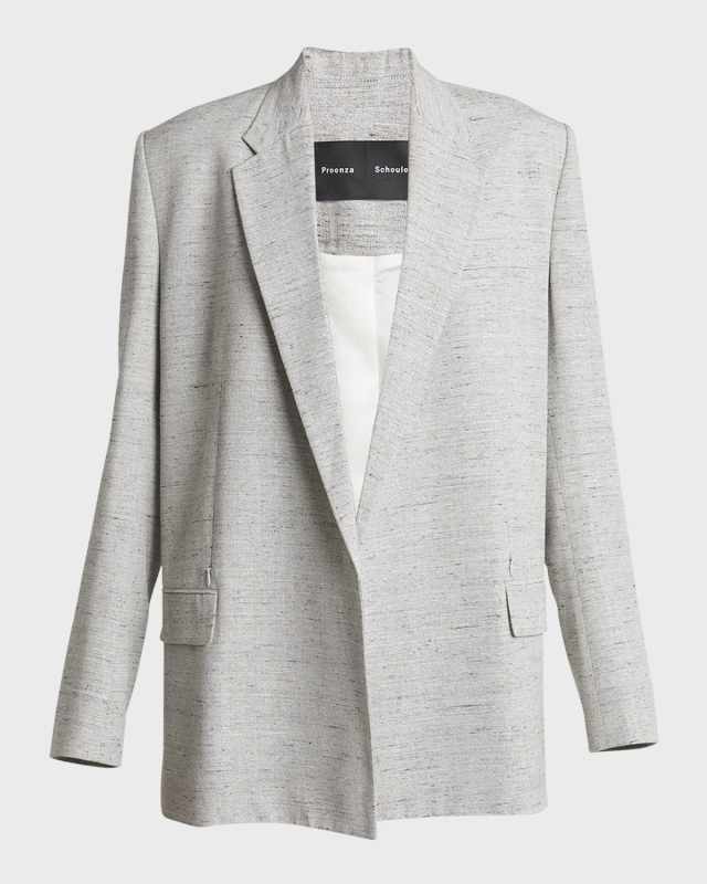 Hadley Melange Linen-Blend Suiting Jacket